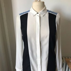 Topshop Color block button up shirt very good pre-owned condition.